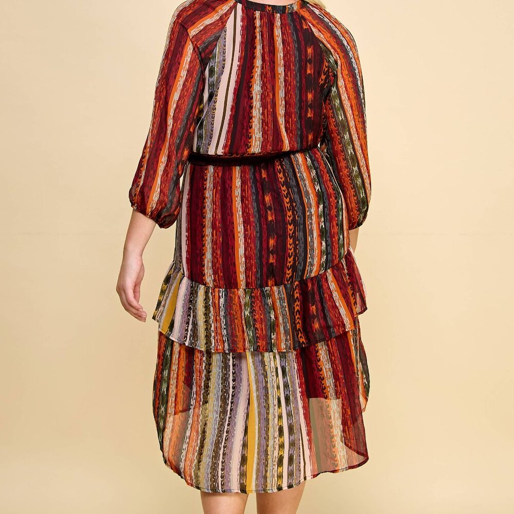 NWT Figueroa & Flower Boho Tiered Midi Dress Plus Size 2X - Picture 4 of 4